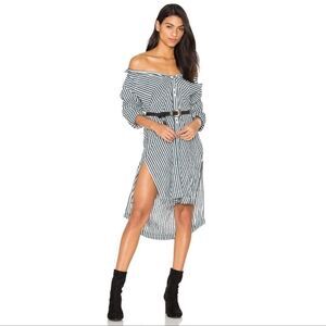 𝅺FREE People Faded in the Morning Linen Striped Shirt Dress M